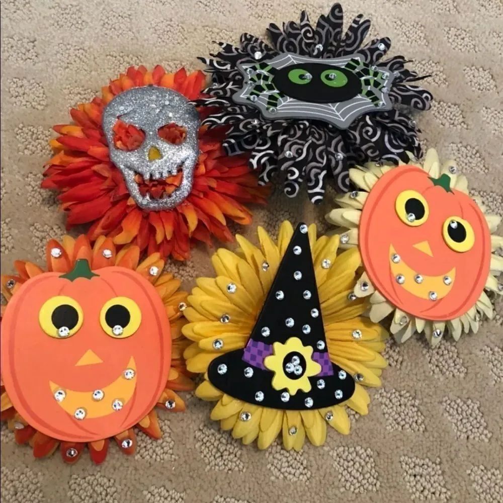 🚨 HALLOWEEN Hair Flower Accessories Bows Clips